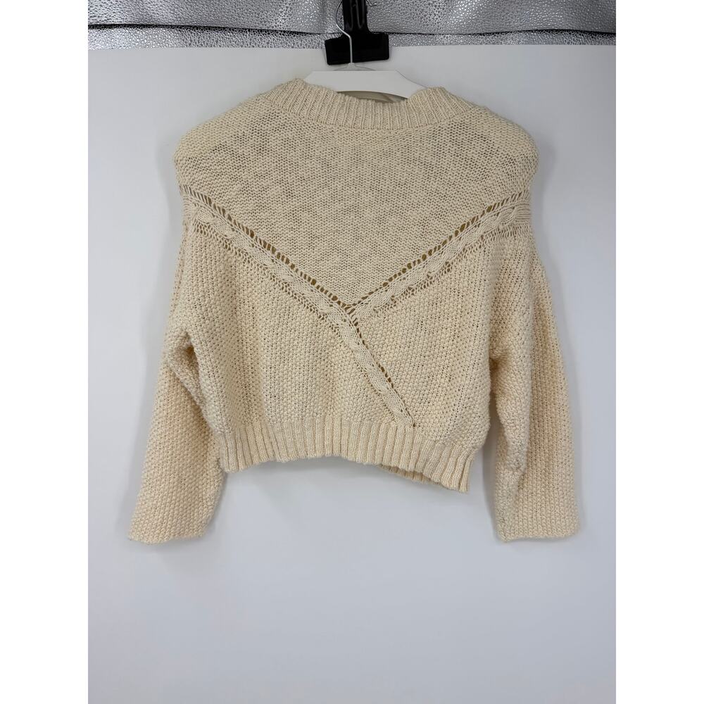 Natural Life Cream Cotton V-Neck Cropped Cardigan Sweater Size M Boho Casual - Picture 3 of 11